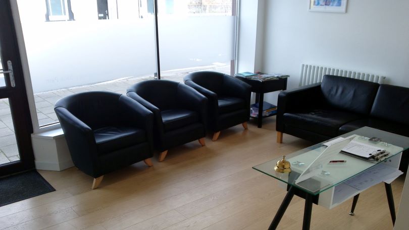 The waiting area at The Physio Co., 92 Newport Road